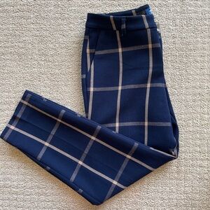Old Navy Gingham Navy Pants Harper Mid Rise Size 4